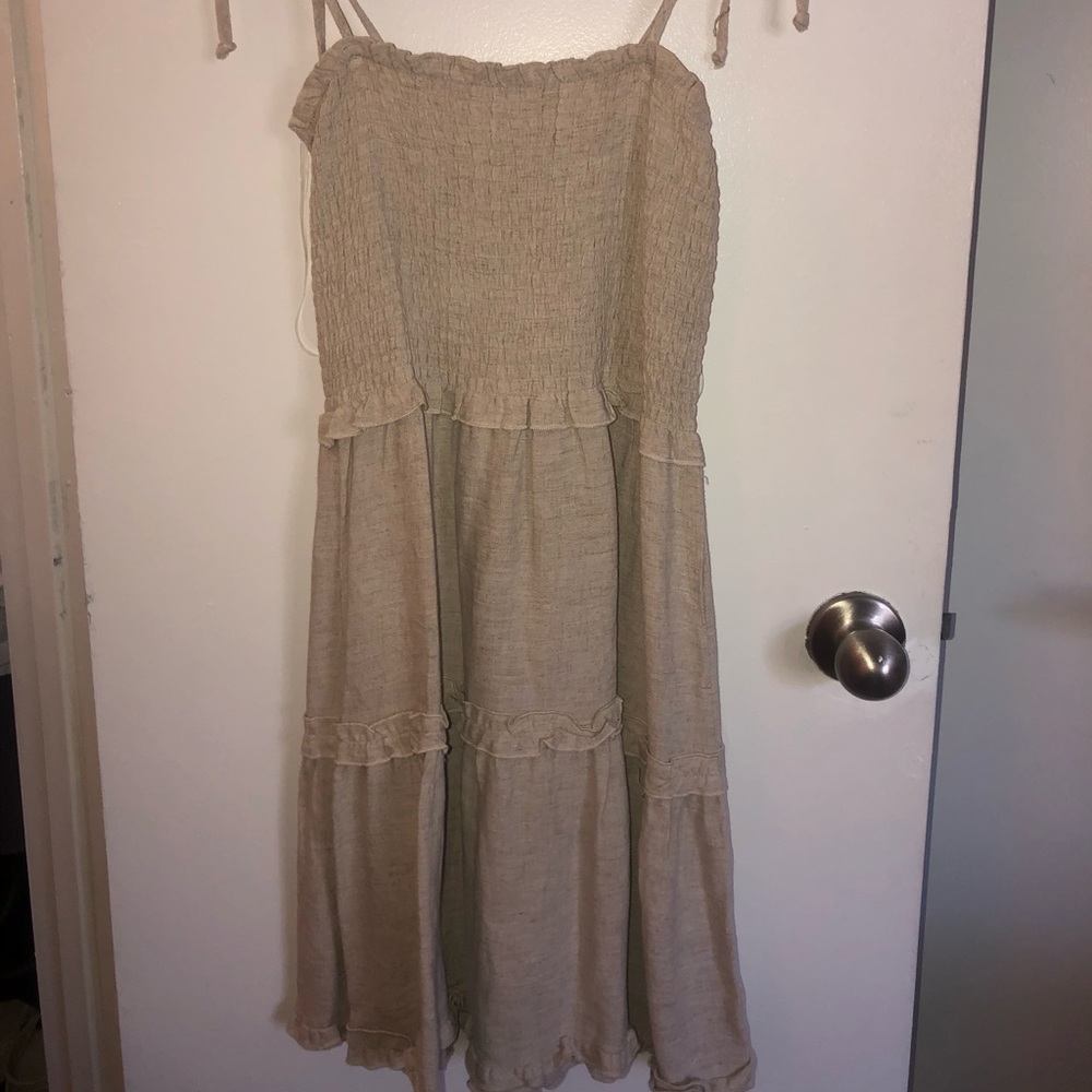 Wild Fable beige dress with adjustable ties.